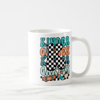 Caneca De Café K Kindergarten Teacher Checkered Back To School Ki