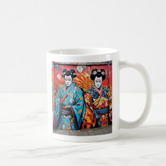 Caneca De Café Kabuki and Sakura: Japanese-Inspired Art