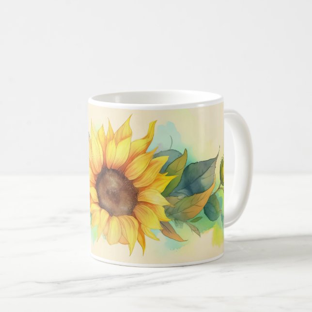 Caneca De Café Kaffeetasse  Sonnenblumenmotiv - Heiß und Stilvoll (Frente Esquerda)