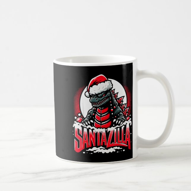 Caneca De Café Kaiju Christmas Santazilla Japanese Monster Dinosa (Direita)