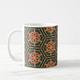 Caneca De Café Kaleidoscópio Croton Leaf - "Facet"