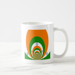 Caneca De Café Kaleidoscópio da Bandeira da Índia: Unidade & Patr