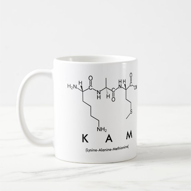 Caneca De Café Kam peptide name mug (Esquerda)
