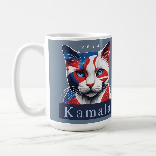Caneca De Café Kamala Cat 2024 Democrata nas eleições dos EUA (Esquerda)