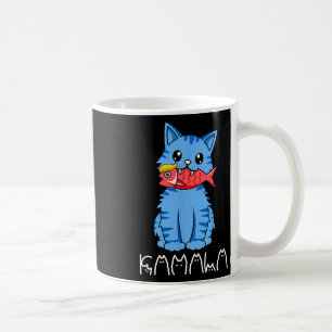 Caneca De Café Kamala Cat Come Peixe Engraçado Harris Trump 2024