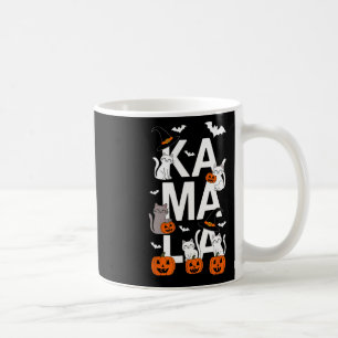 Caneca De Café Kamala Gato de Halloween Abóbora Chapéu de Bruxa A
