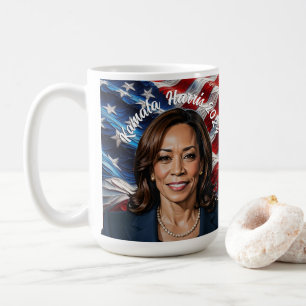 Caneca De Café Kamala Harris 2024 e American Flag