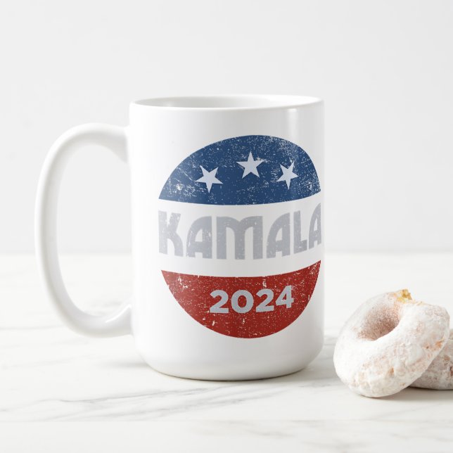 Caneca De Café Kamala Harris 2024 Para Presidente (Com Donut)