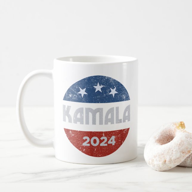 Caneca De Café Kamala Harris 2024 Para Presidente (Com Donut)