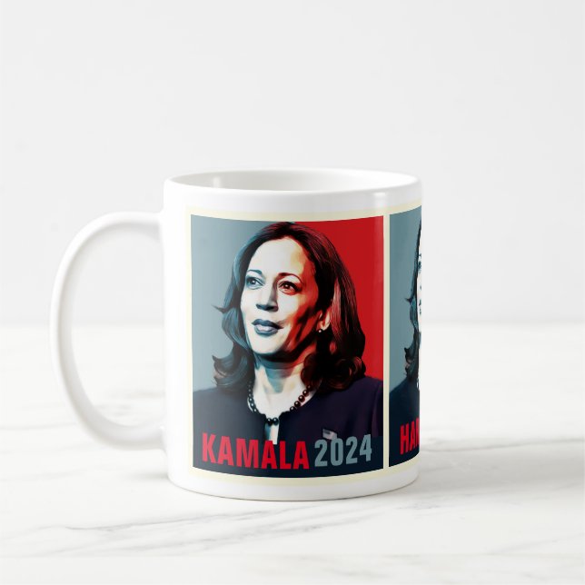 Caneca De Café Kamala Harris 2024 - Pop Art Triptych (Esquerda)