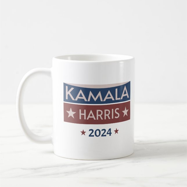 Caneca De Café Kamala Harris 2024 Primeira Mulher Senhora Preside (Esquerda)