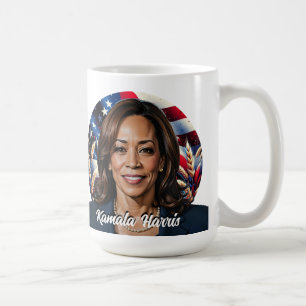 Caneca De Café Kamala Harris 2024 Stars and Stripes