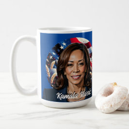 Caneca De Café Kamala Harris 2024 Stars and Stripes