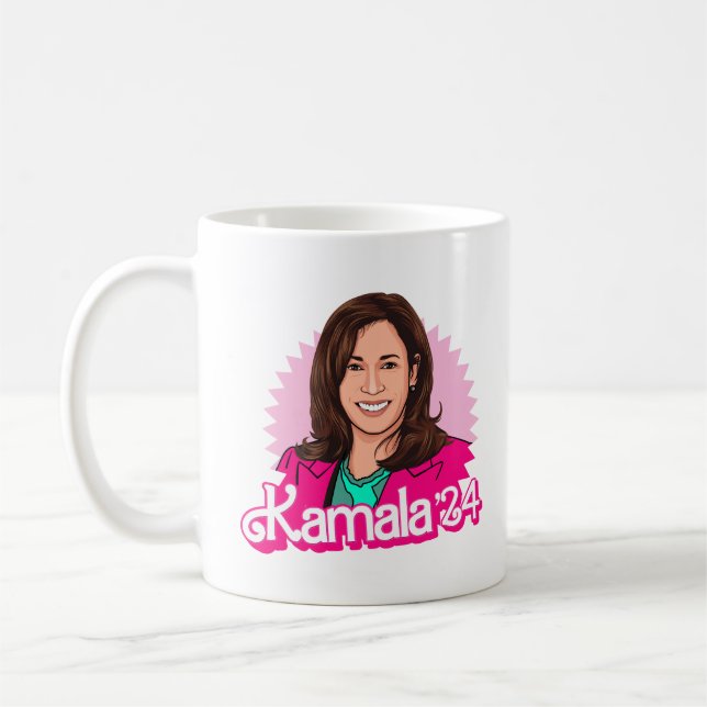 Caneca De Café Kamala Harris '24 em rosa (Esquerda)