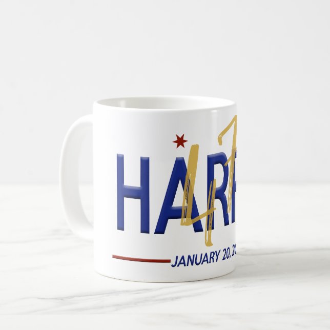 Caneca De Café Kamala Harris 47º Presidente Inauguração (Frente Esquerda)
