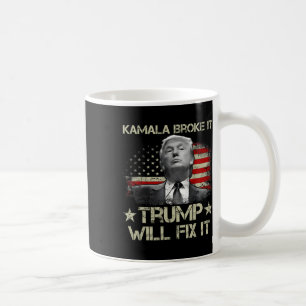 Caneca De Café Kamala Harris Broke It Trump Vai Corrigir A Bandei