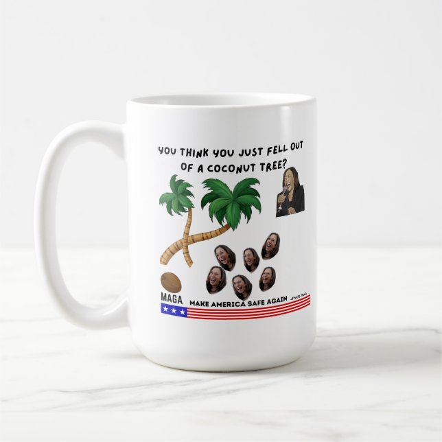 Caneca De Café Kamala Harris Coconut Tree Design Mug (Esquerda)