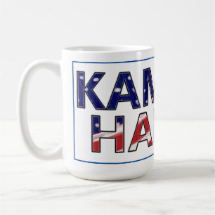 Caneca De Café Kamala Harris Em Bandeiras