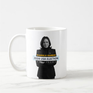Caneca De Café Kamala Harris EUA 2024 Presidente Eleitoral