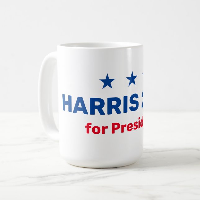 Caneca De Café Kamala Harris Para O Presidente 2024 (Frente Esquerda)