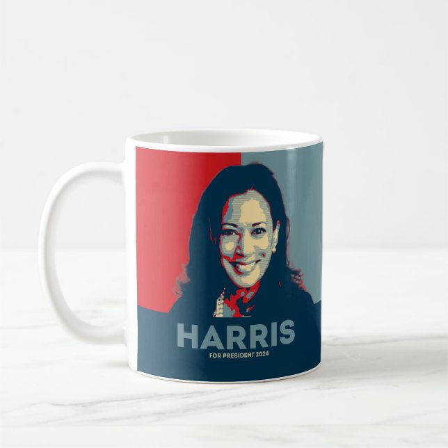 Caneca De Café Kamala Harris Para O Presidente 2024 - Esperança (Esquerda)