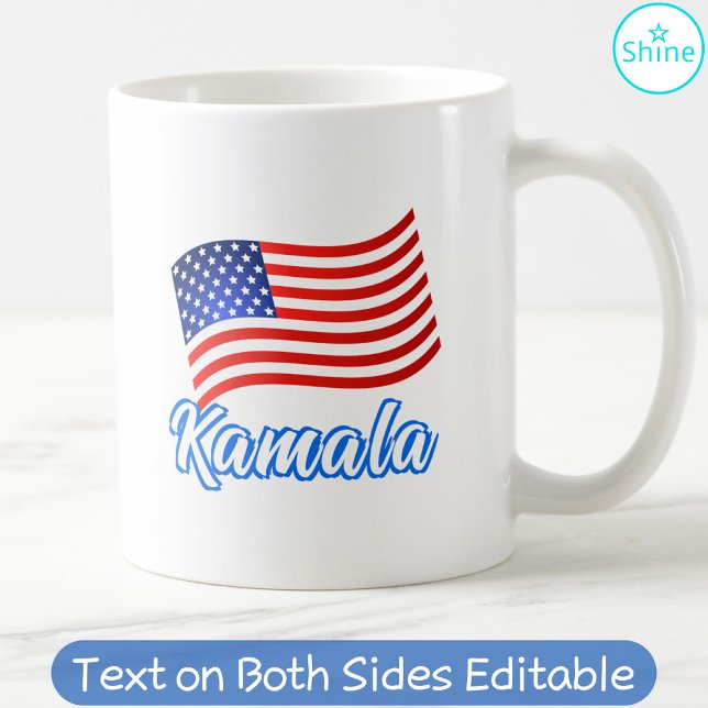 Caneca De Café Kamala Harris para Presidente Elegante Script EUA  (Criador carregado)