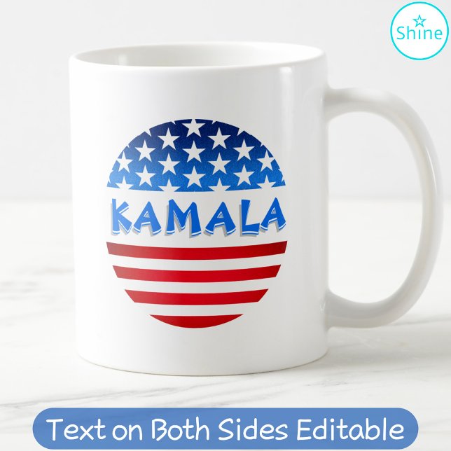 Caneca De Café Kamala Harris para Presidente EUA Sinalizador de T (Criador carregado)