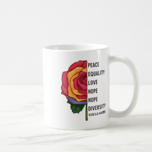 Caneca De Café Kamala Harris Paz Igualdade de Amor Esperam Divers