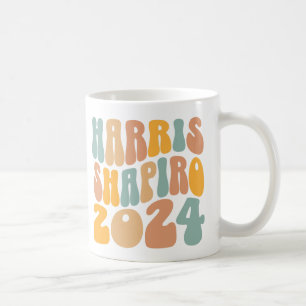 Caneca De Café Kamala Harris Shapiro Wavy Text Trendy