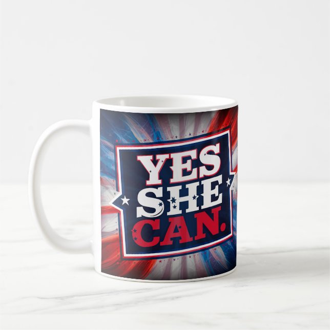Caneca De Café Kamala Harris 'Sim Ela Pode' (Esquerda)