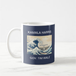CANECA DE CAFÉ KAMALA HARRIS TIM WALZ BLUE WAVE 2024