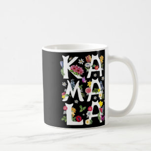Caneca De Café Kamala Harris Vintage Floral Cat Letters President