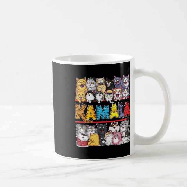 Caneca De Café Kamala Harris Waltz 2024 Gato infantis Lady Funny (Direita)