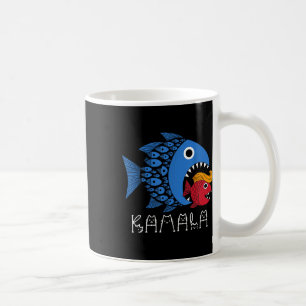 Caneca De Café Kamala Sobre Trump Blue Wave Peixes Grandes Come P