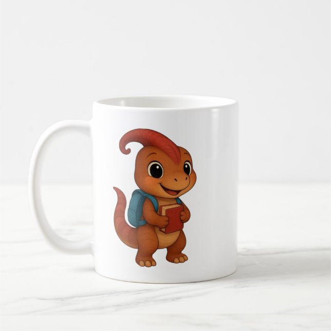 Caneca De Café Kammli vai à Escola – Dino com Mochila (Esquerda)