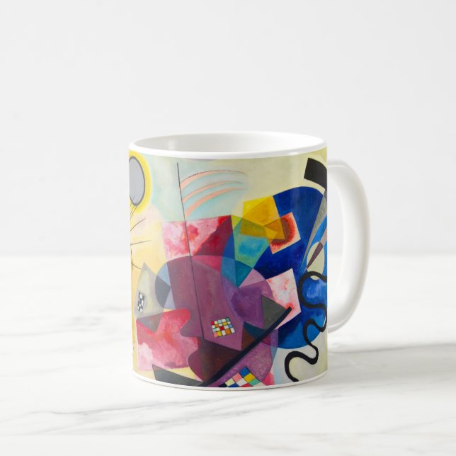 Caneca De Café Kandinsky amarelo-vermelho-azul (Frente Esquerda)