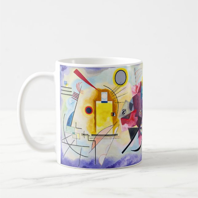 Caneca De Café Kandinsky – Amarelo–Vermelho–Azul - Texto Personal (Esquerda)