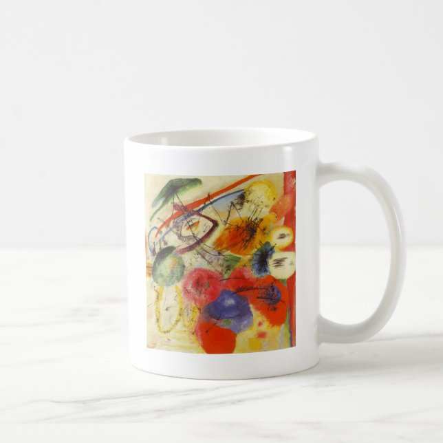 Caneca De Café Kandinsky Black Trakes Abstrato Painting (Direita)