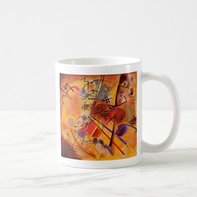 Caneca De Café Kandinsky Brown Yellow Red Blue (Direita)