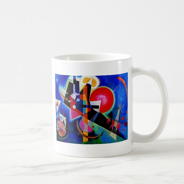 Caneca De Café Kandinsky na pintura de Abstrato azul (Direita)