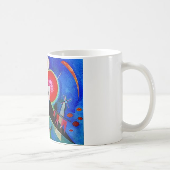 Caneca De Café Kandinsky na pintura de Abstrato azul (Direita)