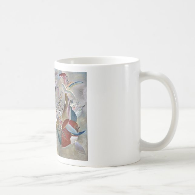 Caneca De Café Kandinsky Na Trabalho de arte Cinza Da Abstrato (Direita)