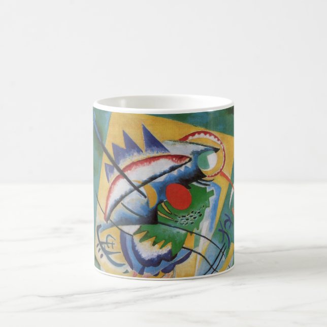 Caneca De Café Kandinsky Oval Red Abstrato Painting (Centro)
