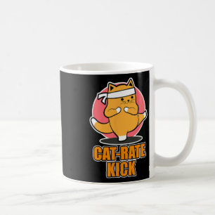 Caneca De Café Karate Cat Design Para Ventiladores Desportivos -