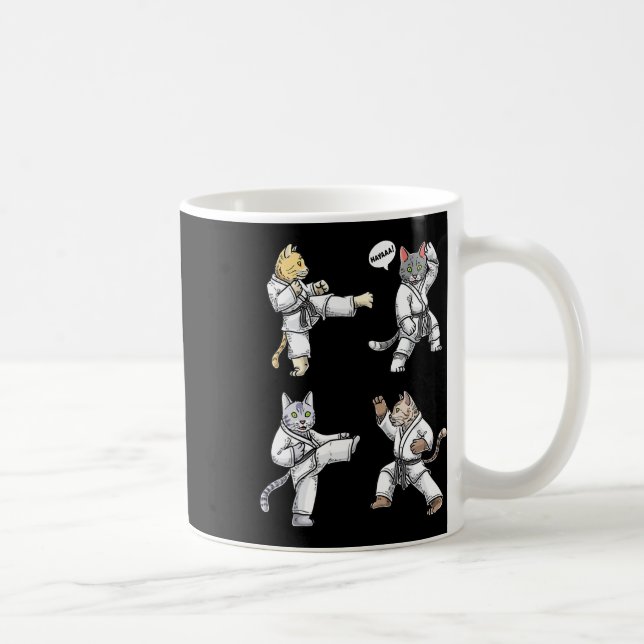 Caneca De Café Karate Cats Martial Art Training Black Belt Taekwo (Direita)