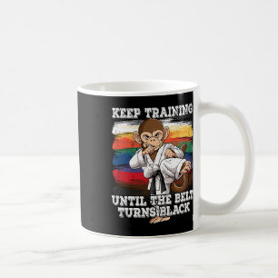 Caneca De Café Karate Continue Treinando Até O Cinturão Ficar Pre