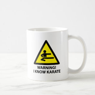Caneca De Café Karaté de advertência