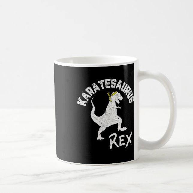 Caneca De Café Karate Karatesaurus Rex Dinosaur Funny Martial Art (Direita)