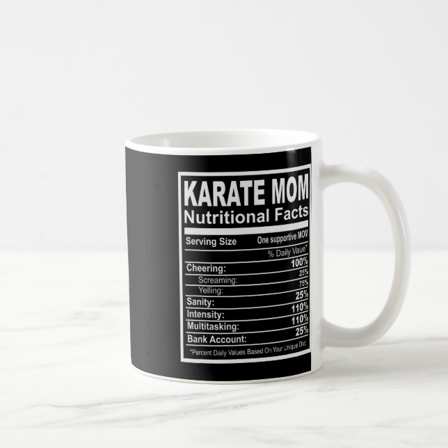 Caneca De Café Karate Mãe Fatos Nutricionais (Direita)