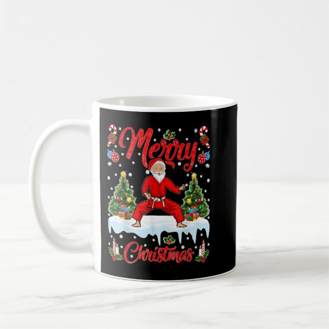 Caneca De Café Karate Martial Art Lover Xmas Papais noeis Jogando (Esquerda)